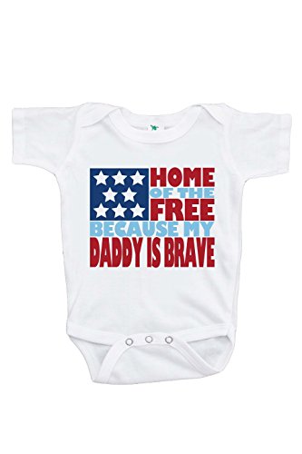 Custom Party Shop Baby's Daddy is Brave 4th of July Onepiece 0-3 Months