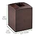 mDesign Square Bamboo Wood Facial Tissue Paper Box Cover Holder for Bathroom Vanity Counter Tops, Bedroom Dressers, Night Stands, Home Office Desks, Tables - Espresso Brown