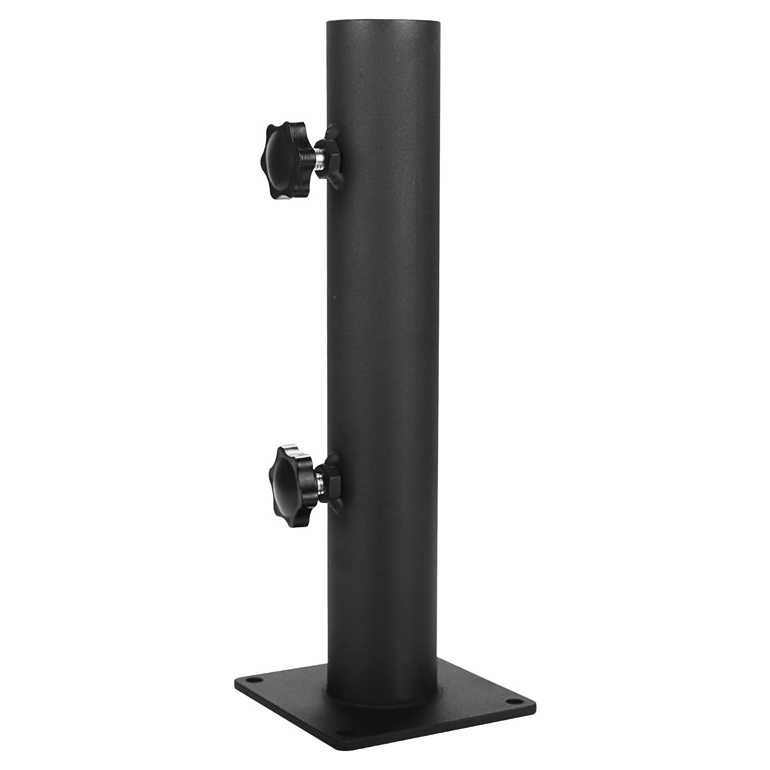VANROUG Patio Umbrella Outdoor Holder, Heavy Duty Steel Square Parasol Stand Adjustable Knob Umbrella Stand,Umbrella Mount Clamp, Parasol Base for Decks,Docks,Picnic Tables