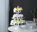 VILAVITA 3-tier Cupcake Stand Round Dessert Tower Iron Cupcake Holder Display Cake Stand for Wedding Birthday Party Celebration, White
