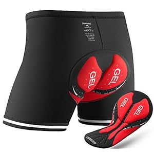 arteesol Fietsbroek voor mannen en vrouwen, gevoerde fietsbroek 5D met zeem fietsbroek onderbroek zitkussen MTB broek…