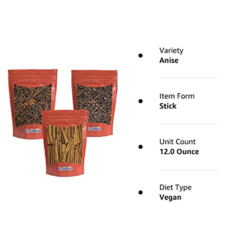 Cinnamon Sticks, Star Anise and Whole Cloves 3 Pack Bundle Aromatic
