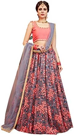 Indian Women Designer Partywear Ethnic Traditional Grey Lehenga Choli.