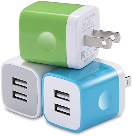 USB Wall Charger, WITPRO 3-Pack 2.1AMP Dual Port USB Power Adapter Wall Charger Plug Charging Block Cube for iPhone X/8/7/ 6 Plus/SE/5S, Samsung Galaxy S5/S6/S7 Edge, LG, ZTE, Android Phone More