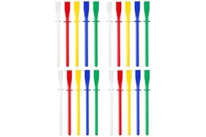 Quhoxdye 20 Pcs Colored Plastic Smear Spreaders, Mini Sticks, 5 Colors Plastic Glue Brushes & Spreaders Smear Sticks for Pape