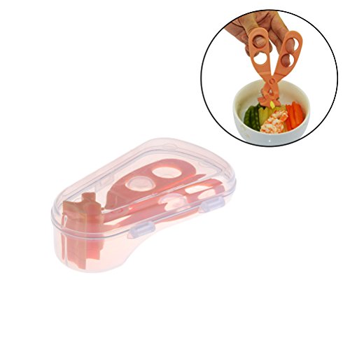 Yiphates Baby Food Scissor, Portable Food Scissor Cutter Masher Chopper, Home and Kitchen Food Slicer Shears (Comes with Travel Storage Case)