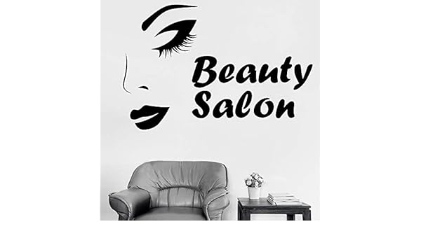 Mujer bonita pegatinas de pared salón de belleza texto apliques de ...
