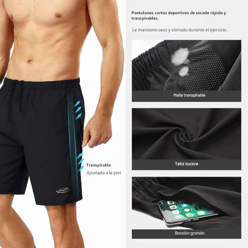 MOBIUSPHY Men's Sports Shorts, Sports Shorts, Men's Sports Shorts, Running Shorts, Tennis Fitness Gym Summer Black