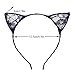 Lace Cat Ears Headband for Women Girls 5 PCS Metal Hair Hoop Kitten Ears Hairband Costume Party Cosplay