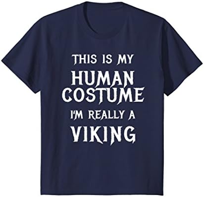 Kids I'm Really a Viking Halloween Costume Shirt Easy Funny Top 8 Navy