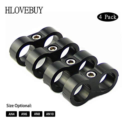 AN4 AN6 AN8 AN10 Hose Separator Clamp - Fuel Water Line Mounting Clamps Great for 3/8 Fuel Hose, Oil Line, Brake Line, Water Pipe and Gas Line