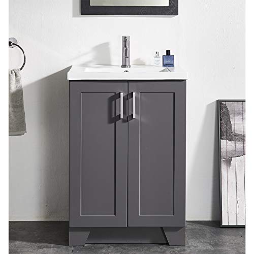24 Inch Bathroom Vanity with Sink Dark Gray Bathroom Sink Modern Farmhouse