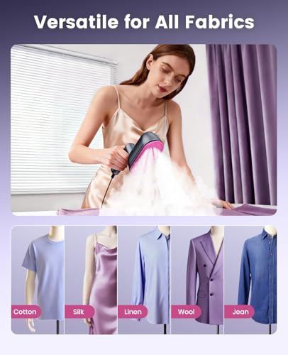 Jack＆Rose Steamer Clothes,8s Heat-up Travel Steam Iron,Portable Steamer | Portable,8s Fast Heat-up,150ml Large Tank,7.5‑ft Long Cord,Steam & Iron 2 in 1,for All Fabrics,6.5in Large Ceramic Panel