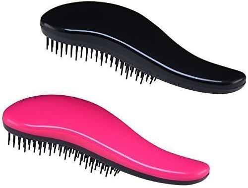Detangling Brush Set (Pink &amp; Black) - Effective Detangler Hair Brush for Women, Girls, Men and Boys-Use as Comb or Hair Brush-Use in Thin, Thick, Curly,Straight, Wet, Dry Hair by Sinsun