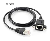 CablesOnline 3ft Cat5e RJ45 M/F Shielded Ethernet Network Screw Panel Mount Extension Cable, (U-P003)