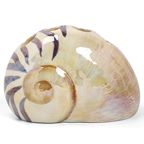 FORLONG FL3015 Purple Sea Snail Conch Ceramic Bathroom Accessories Set of 4:1 Gargle Cups,1 Toothbrush Holders,1 Soap Dishes,1 Soap Dispenser