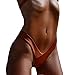 NAFLEAP Women's Push up Sexy Brazilian Bra Top Triangle Bikini Thong Sets 2 Pieces Swimsuit,Orange,XS
