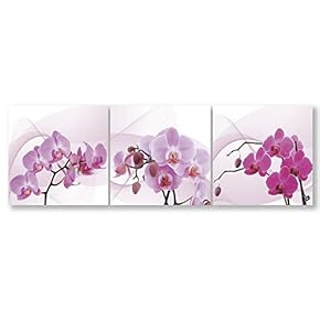 Wall26-3 Panel Canvas Wall Art- Beautiful Flowers -Giclee Painting Wall Bedroom Living Room Home Decoration - 12"x12"x3 Panels