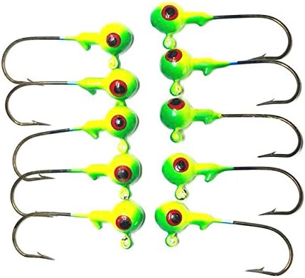 Kathy store INC 10 Pcs Jig Ball Hook, Jig Head Fishing Hooks Lures Bait