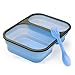 Collapsible Silicone Lunch Box, BPA Free, 2 Compartments & Utensils