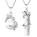 BEADNOVA 2pcs Dragon Wrapped Round Ball Cylinder Synthetic Howlite Gemstone Necklace Healing Couple Pendant Necklaces Set