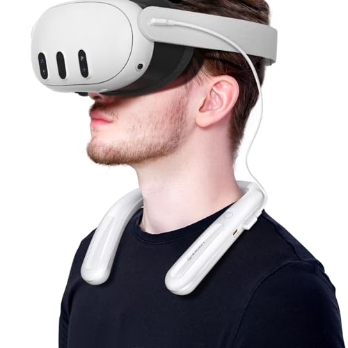NEWDERY Akku für Meta Quest 3, 10000 mAh Powerbank zum Aufhängen am Hals für zusätzliche 3–5 Stunden Spielzeit, PD-Schnellladegerät für Oculus Quest 3