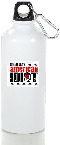 ZMILY American GreenDay Rock Band High Quality Aluminum Climbing Kettle Cups White With Carabiner Hook 600ml