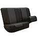 FH GROUP FH-FB064217 Three Row Cross Weave Fabric Seat Covers Airbag Compatible & Rear Split Bench Gray / Black- Fit Most Car, Truck, Suv, or Van