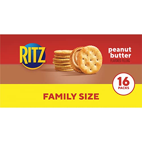 RITZ Peanut Butter Sandwich Crackers, Family Size, 16 1.38 Oz Packs