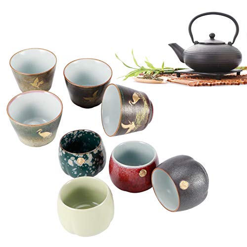 4 Stück Teetasse-Set Tea Cups Japanische Teetasse Retro Gebackene Teetasse Set Art Keramik Kung Fu Teegeschirr Kaffeetasse Geschenkbox Set für Home Office – Bild 3