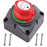 1-2-Both-Off Battery Switch, 6V 12V 24V 48V 60V Battery Disconnect Master Cutoff Switch for Marine Boat Car RV ATV UTV Vehicle, Waterproof Heavy Duty Battery Isolator Switch, 200/1250Amps