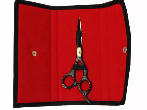 ZZZRT Black J2 Japanese Steel New Professional Razor Edge Titanium Hairdressing Barber Salon Scissor/Shear 5.5" + FREE Rexine Pouch