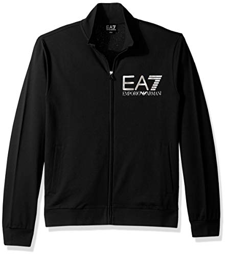 EA7 Emporio Armani Active Men s Train Visibility French Terry Zip Up, Black, L