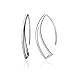 Hoops & Loops Sterling Silver Geometric Polished Hook Earrings