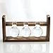 Ivolador Desktop Glass Planter Bulb Vase with Retro Solid Wooden Stand for Hydroponics Plants Home Garden Wedding Decor (3 Bulb Vase)thumb 3