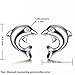 925 Sterling Silver with Cubic Zircoina Hypoallergenic Dolphin Stud Earrings LSE10
