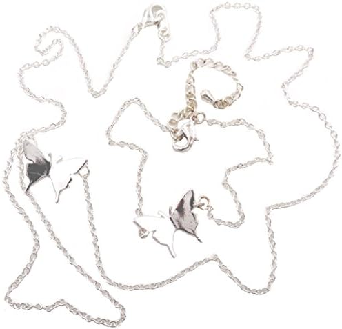 Eco Spirit Jewelry “Eco Friendly” Silver-Tone Zinc Alloy Butterfly Pendant Necklace Bracelet Set