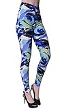 VIV Collection Regular Size Printed Brushed Leggings (Whirlpool)