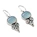 NOVICA Blue Topaz and Chalcedony .925 Sterling Silver Dangle Earrings 'Bubbling Stream'