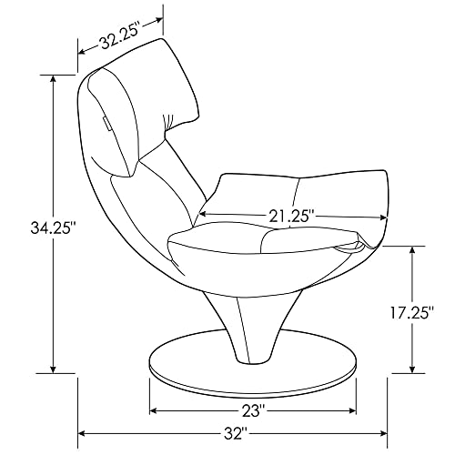 Zuri Furniture Modern Mora Swivel Lounge Chair White Italian Top