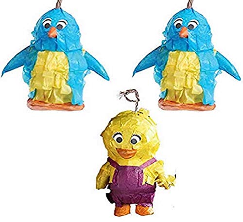 Fill-a-Treat” Bird Foraging Toy Piñatas – Assorted Colors (Mini Trio Pinatas)
