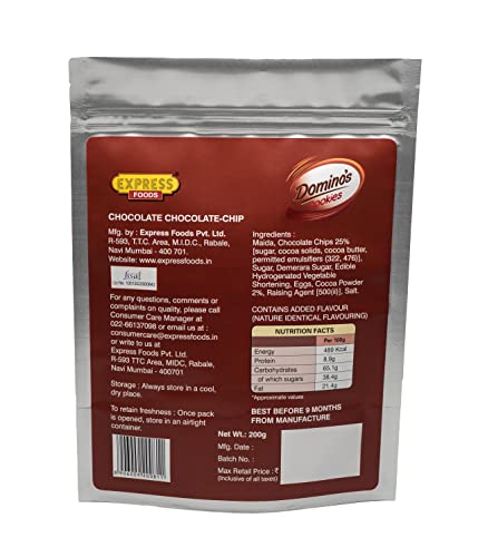 Express Foods Chocolate Choco Chip Dominos Cookies, 200 Gram 2