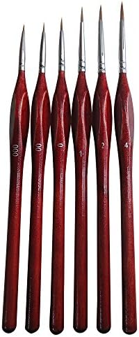 Professional Detail Paint Brush Set of 6 pcs, Miniature Brushes for Detailing & Art Painting - Acrylic, Watercolor, Oil…