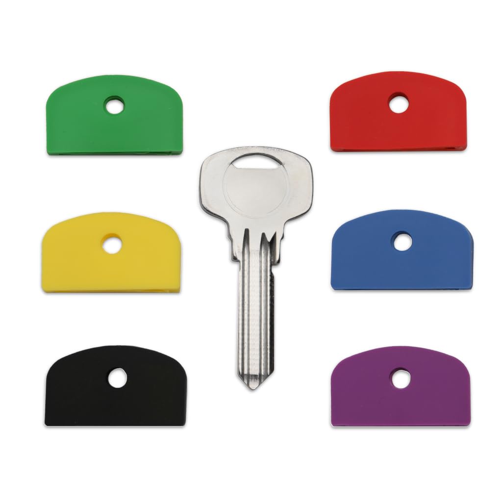 Set of 12 (2 of Each) Coloured Large Square Headed Identifying Key caps for Yale Keys …
