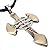 Modern Fantasy Stainless Steel Silver and Gold Cross Pendant Necklace