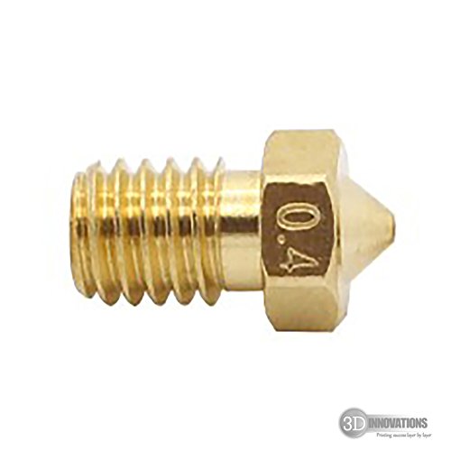 3D Innovations 0.4 mm Extruder Nozzle For 3D Printer, Compatible With E3D V6 And E3D V5 J-Head Hotend And M6 Threaded Extruder