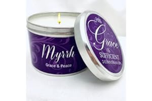 SNANA Abba Oil Myrrh Tin Candle - ''His Grace is Sufficient'' (6 oz) 1 pk