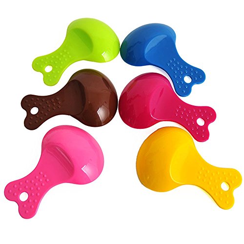 51Panda Pet Food Scoop, 6 Pcs Plastic Candy Color Small 1/2-Cup Spoon for Dogs and Cats Food (Color Random)