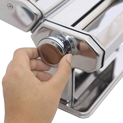 Nuvantee Pasta Maker - Highest Quality Pasta Machine - 150 Roller with Pasta Cutter - 7 Adjustable Thickness Settings (Renewed)
