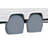 Classic Accessories RV & Trailer Wheel Covers 24"-27" Diameter, 8.5" Wide, Grey, Set of Two